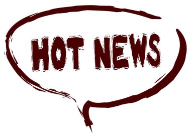 Konuşma balonu sıcak haber iletisi ile kırmızı işaret çizdi.