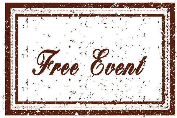 FREE EVENT brown square distressed stamp