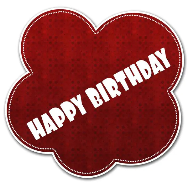 Red pattern cloud with HAPPY BIRTHDAY text written on it. — Stock Photo, Image