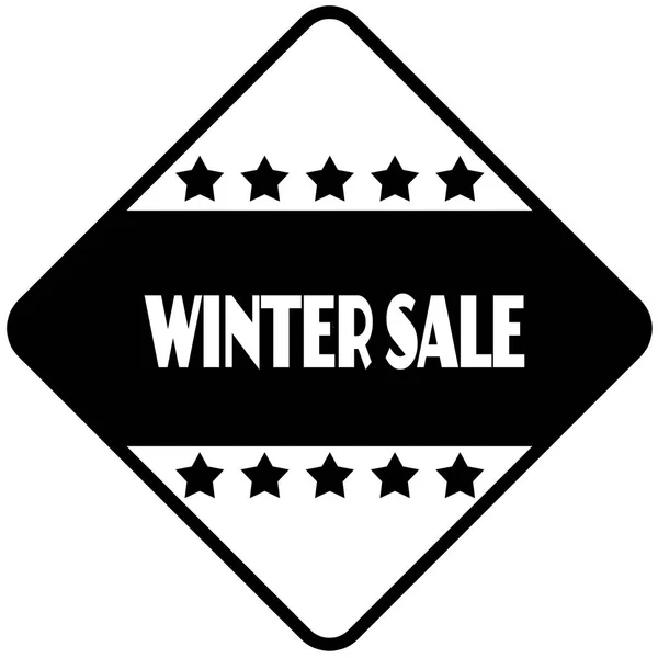 WINTER SALE на этикетке в виде черного бриллианта . — стоковое фото