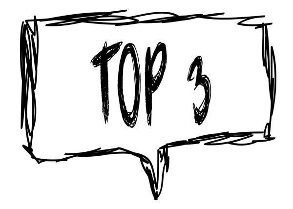 TOP 3 on a pencil sketched sign. — Stock Photo, Image
