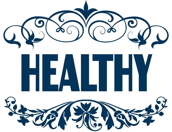 HEALTHY blue text frames. — Stock Photo, Image