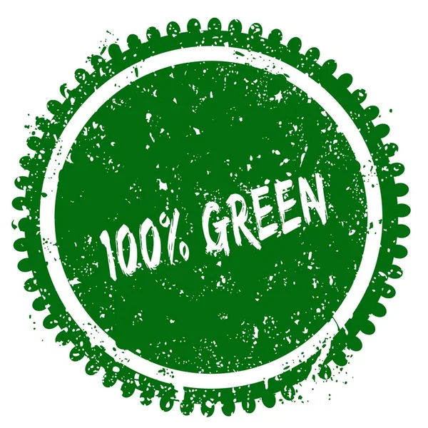 100 % VERT timbre vert grunge rond — Photo