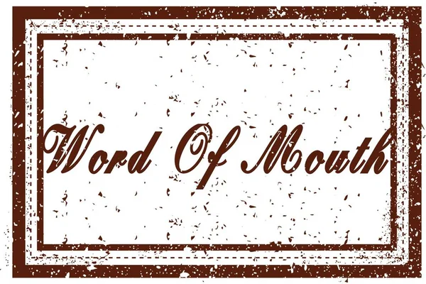 WORD OF MOUTH brown square distressed stamp