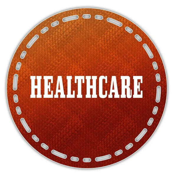 Round orange pattern badge with HEALTHCARE message. — Stock Photo, Image