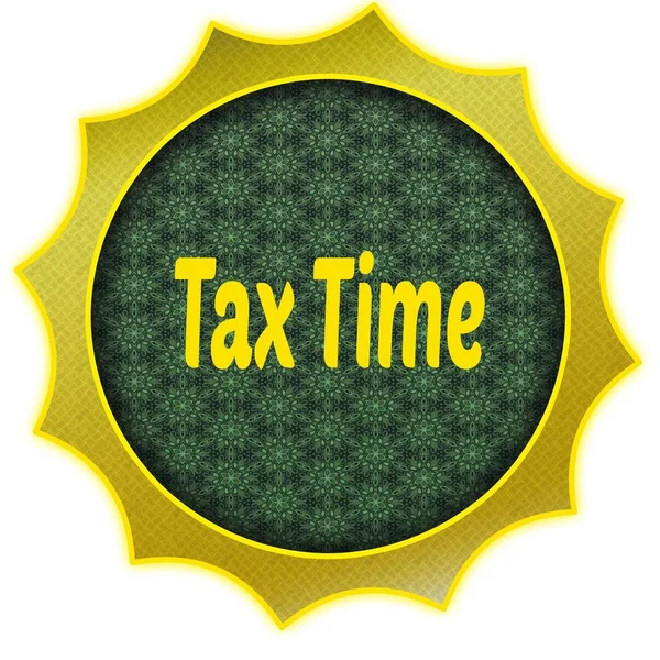Emblema dourado com texto TAX TIME . — Fotografia de Stock