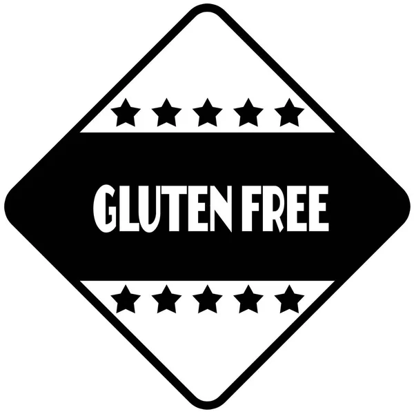 GLUTEN FREE en etiqueta adhesiva en forma de diamante negro . — Foto de Stock