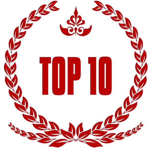 TOP 10 distintivo louros vermelhos . — Fotografia de Stock