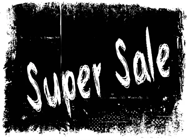 Super Sale op zwarte grunge achtergrond. — Stockfoto