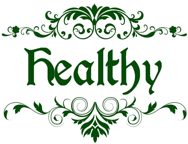 绿色框架与健康文本. — 图库照片