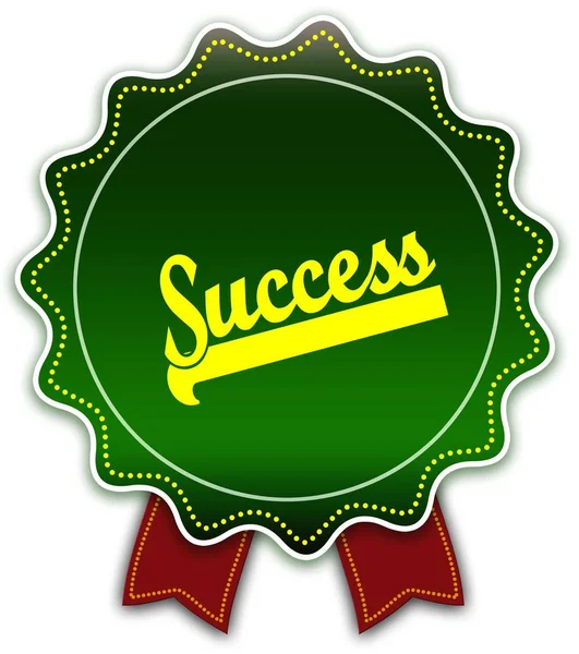Úspěch kolo zelená stuha. — Stock fotografie