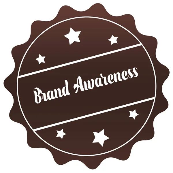 Brown BRAND AWARENESS stamp on white background.