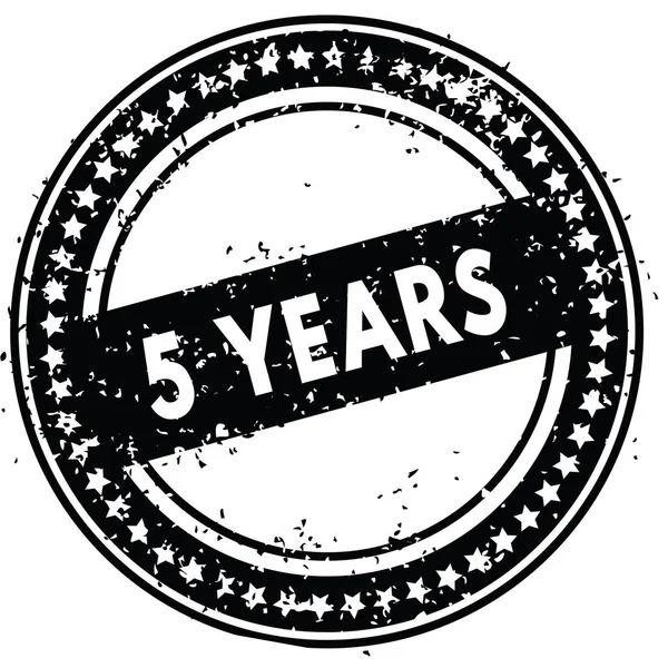 Black 5 YEARS distressed rubber stamp with grunge texture. — Stock Photo, Image