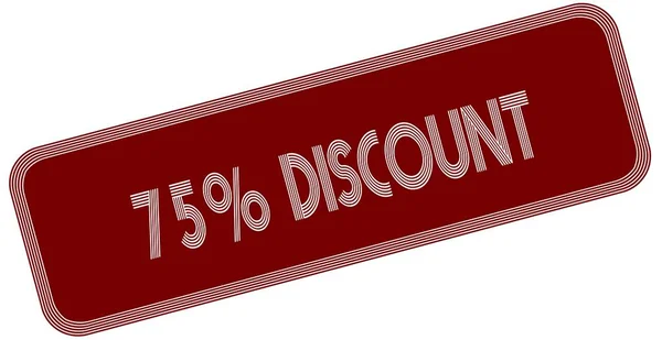 75 PERCENT DISCOUNT на червоній етикетці . — стокове фото