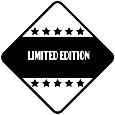 Limited Edition siyah elmas şekilli etiket etikette.