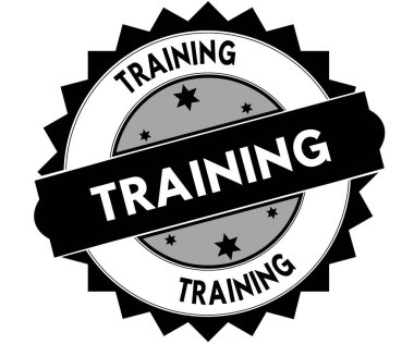 Siyah yuvarlak damga ile eğitim metin.