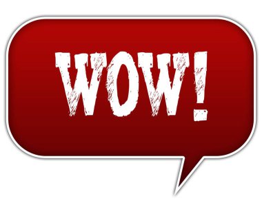 Kırmızı konuşma balon balon üzerinde Vay.