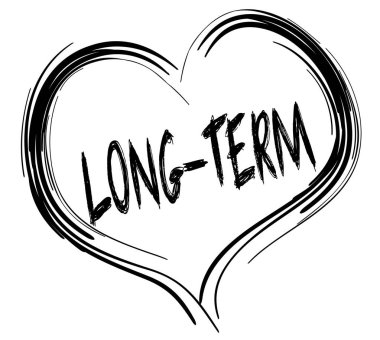 Uzun vadeli metinle kabataslak siyah kalp.