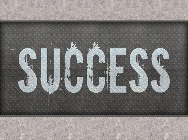 SUCCESS painted on metal panel wall. — Stock Photo, Image