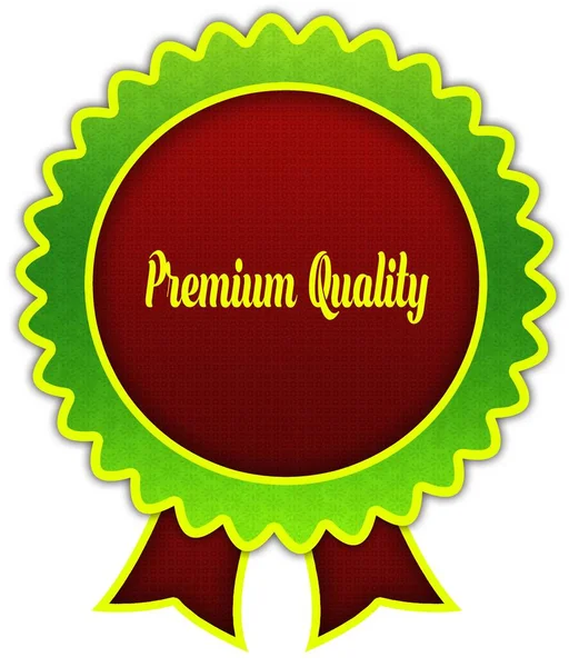 PREMIUM QUALITY sur badge rond rouge et vert . — Photo