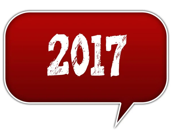 2017 on red speech bubble balloon. — Stock Photo, Image