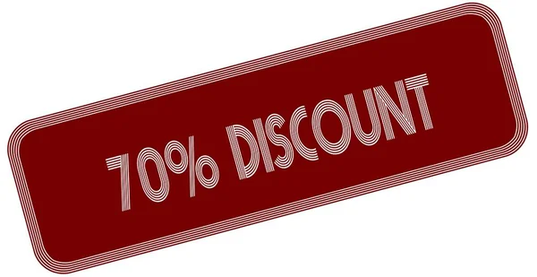 70 PERCENT DISCOUNT on red label. — Stock Photo, Image