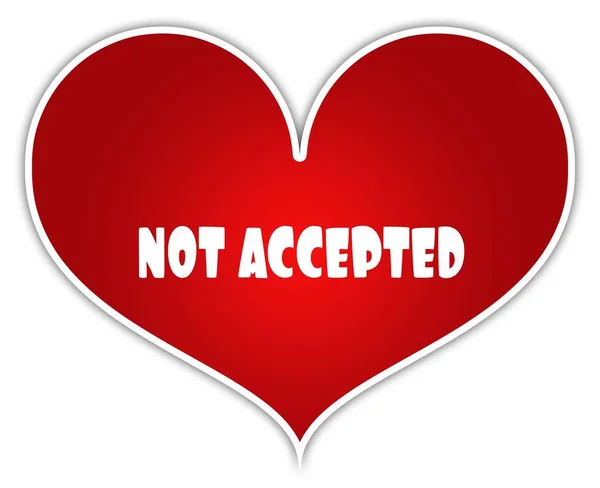 Değil kabul edilen kırmızı kalp sticker etiket. — Stok fotoğraf