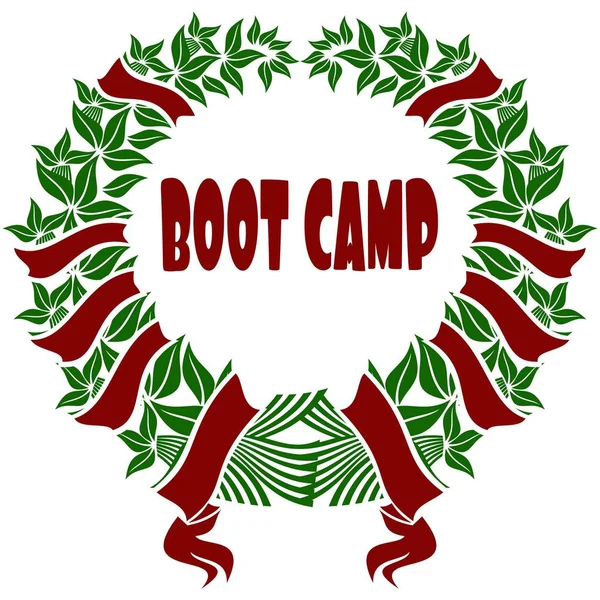 BOOT CAMP couronne de fleurs rouge et vert . — Photo