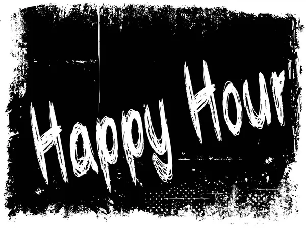 HAPPY HOUR на чорному гранжевому фоні . — стокове фото