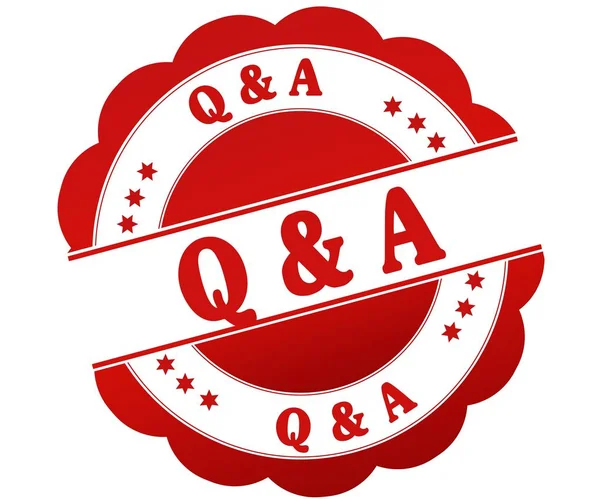 Q 質問と回答赤いラウンド スタンプ — ストック写真