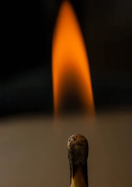 Imagem macro de um jogo em chamas — Fotografia de Stock