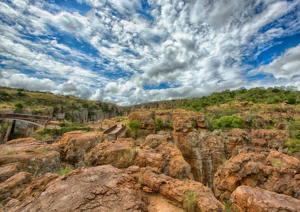 Paisaje en el Cañón del Río Blyde Bourkes Baches de la Suerte — Foto de Stock