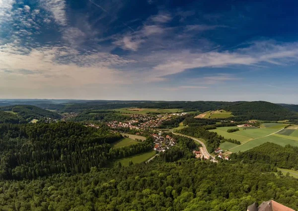 Foto aérea del paisaje del suisse franco en alemán — Foto de Stock