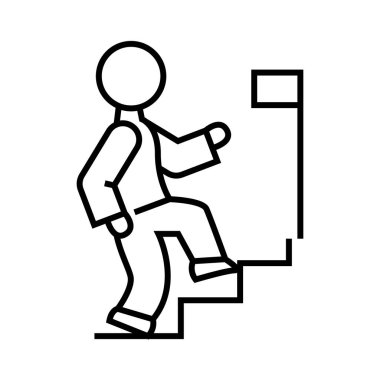 Başarı çizgisi simgesi. Başarı kavramı ana hatları vektör, sembol, işaret, doğrusal illüstrasyon.