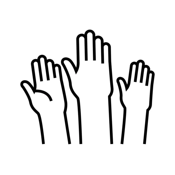 Значок активної лінії рук. Концепція активних рук контур вектор, символ, знак, лінійна ілюстрація . — стоковий вектор
