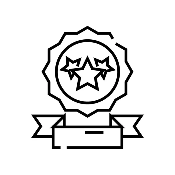 Icône de la ligne de récompense. Prix d'excellence concept aperçu vecteur, symbole, signe, illustration linéaire . — Image vectorielle