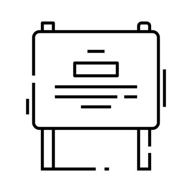 Billboard line icon, concept sign, outline vector illustration, linear symbol.