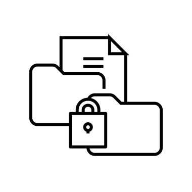 Blocked folder line icon, concept sign, outline vector illustration, linear symbol.