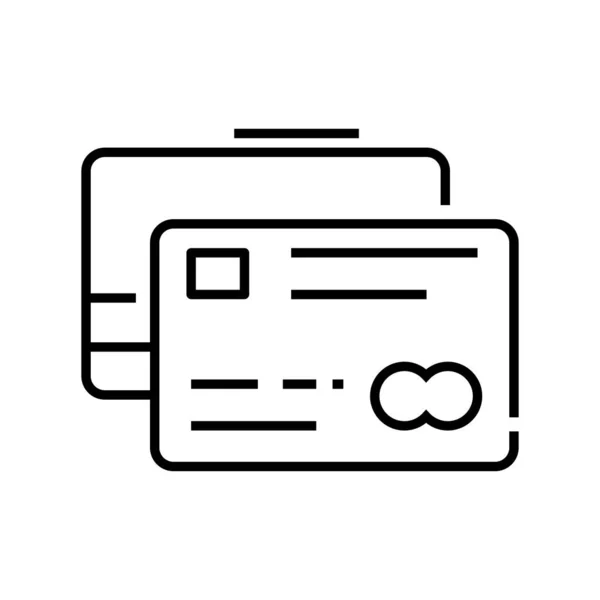 Bank card line icon, concept sign, outline vector illustration, linear symbol. — Stockvector