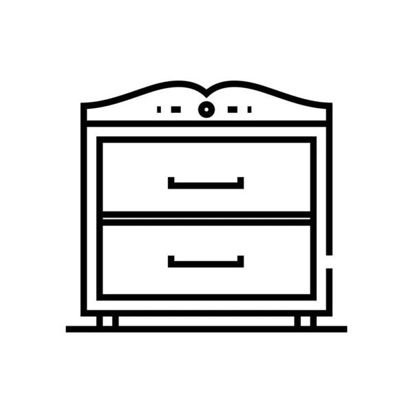 Bedroom closet line icon, concept sign, outline vector illustration, linear symbol. — 스톡 벡터