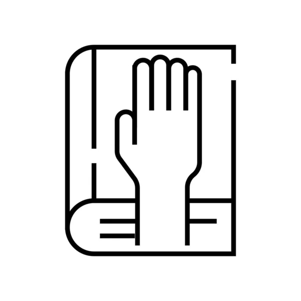 Adjuration line icon, concept sign, outline vector illustration, linear symbol. — ストックベクタ