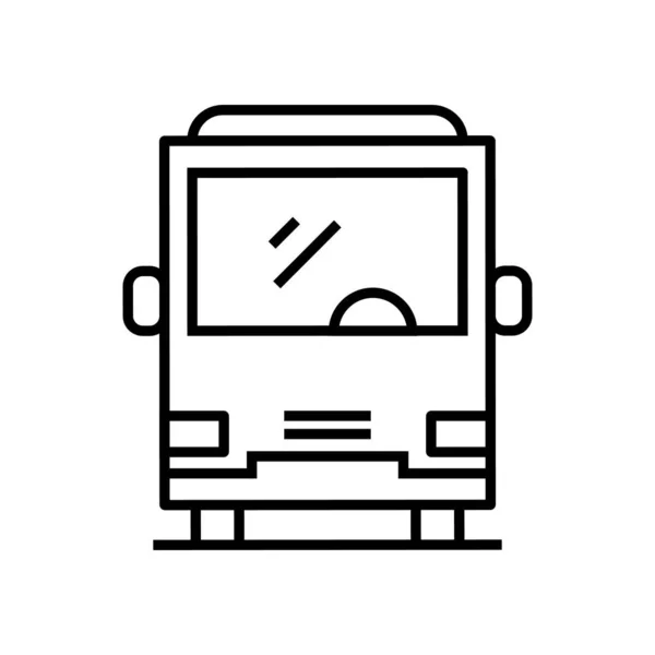 Arriving bus line icon, concept sign, outline vector illustration, linear symbol. — ストックベクタ