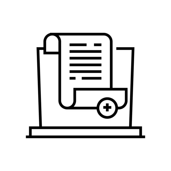 Adding documents line icon, concept sign, outline vector illustration, linear symbol. — Stock vektor