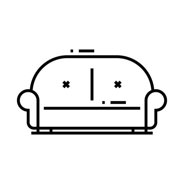 Big sofa line icon, concept sign, outline vector illustration, linear symbol. — Stock Vector