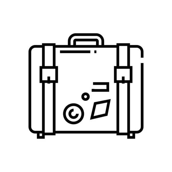 Big suitcase line icon, concept sign, outline vector illustration, linear symbol. — 图库矢量图片