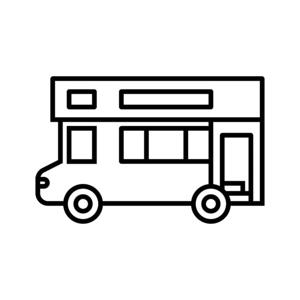 Big bus line icon, concept sign, outline vector illustration, linear symbol. — ストックベクタ