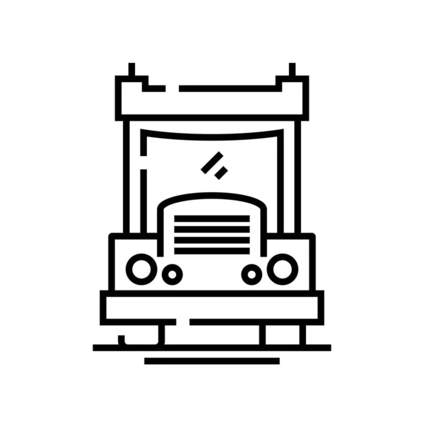 Big truck line icon, concept sign, outline vector illustration, linear symbol. — Stock vektor