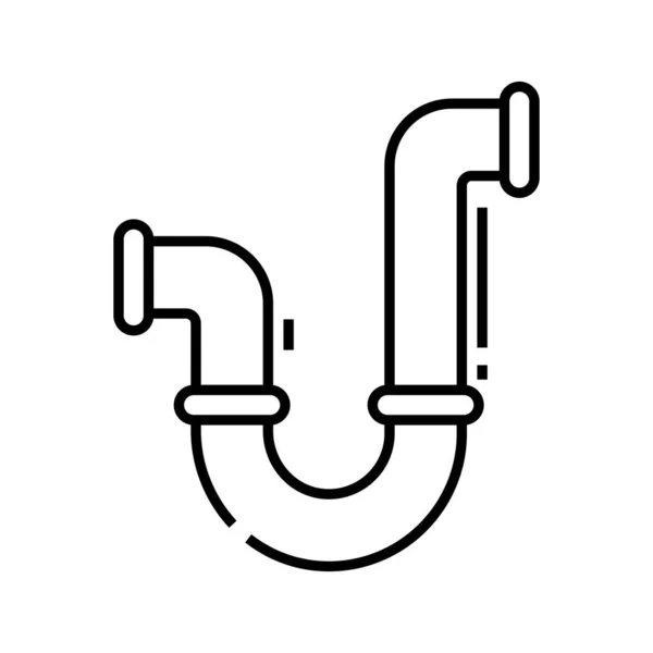 Icono de línea de tubo de baño, signo de concepto, ilustración de vector de contorno, símbolo lineal . — Archivo Imágenes Vectoriales