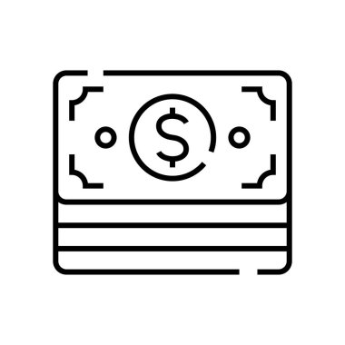 Banknotes line icon, concept sign, outline vector illustration, linear symbol.