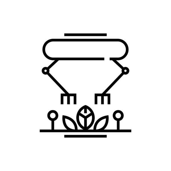 Icono de línea de plantas artificiales, signo de concepto, ilustración de vectores de contorno, símbolo lineal . — Vector de stock